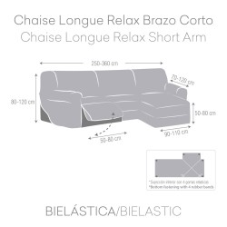 Funda para chaise longue de brazo corto derecho Eysa JAZ Gris 120 x 120 x 360 cm