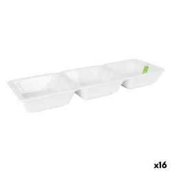 Cuenco La Mediterru00e1nea Yummy Aperitivo Porcelana Blanco 29,3 x 9,5 x 3,3 cm (16 Unidades) (29,3 x 9,5 x 3,3 cm)