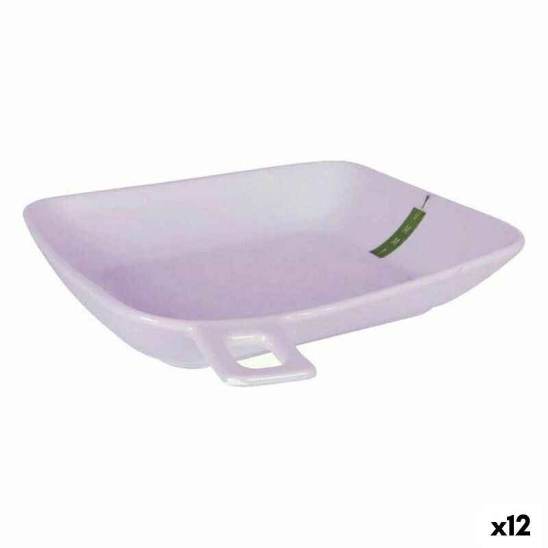 Plato Hondo La Mediterru00e1nea Yummy Blanco Cuadrado 22,5 x 19,5 cm (12 Unidades) (23 cm)