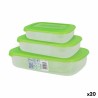 Set de 3 Fiambreras Tontarelli Family Verde Rectangular 29,6 x 19,8 x 7,7 cm (20 Unidades)