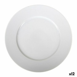 Plato Llano La Mediterru00e1nea Saler Porcelana Blanco (12 Unidades) (u00d8 25 cm)