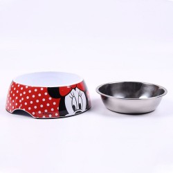 Comedero para Perro Minnie Mouse Rojo Melamina 180 ml Negro Metal