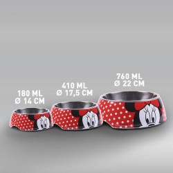 Comedero para Perro Minnie Mouse Rojo Melamina 180 ml Negro Metal