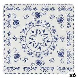 Plato Llano La Mediterru00e1nea Blur Porcelana 24 x 24 x 2 cm (6 Unidades) (24 x 24 x 2 cm)