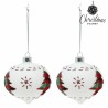 Bolas de Navidad 8 cm (2 uds) Cristal Blanco