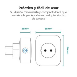 Enchufe Inteligente KSIX Smart Energy Slim WIFI 250V Blanco