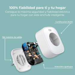 Enchufe Inteligente KSIX Smart Energy Slim WIFI 250V Blanco