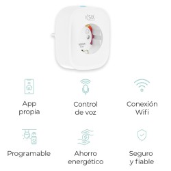 Enchufe Inteligente KSIX Smart Energy Slim WIFI 250V Blanco