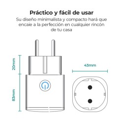 Enchufe Inteligente KSIX Smart Energy Mini WIFI 250V Blanco