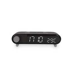 Reloj Despertador KSIX Carga inalámbrica Negro