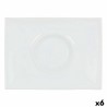 Plato Llano Inde Gourmet Porcelana Blanco 29,5 x 22 x 3 cm (6 Unidades)