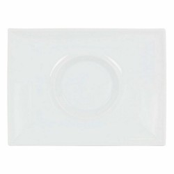 Plato Llano Inde Gourmet Porcelana Blanco 29,5 x 22 x 3 cm (6 Unidades)