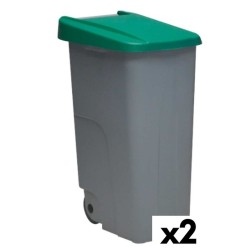 Cubo de Basura con Ruedas Denox 85 L Verde 58 x 41 x 76 cm