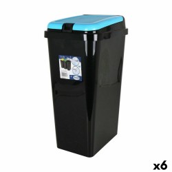 Cubo para la Basura Tontarelli Bido Azul Negro 45 L Rectangular 40 x 29 x 65 cm (6 Unidades)