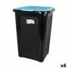 Cubo para la Basura Tontarelli Coverline Azul 44 L Negro 38,5 x 34,5 x 54,5 cm (6 Unidades)