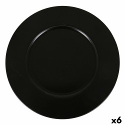 Bajo Plato Inde Neat Negro Porcelana u00d8 32 cm (6 Unidades)