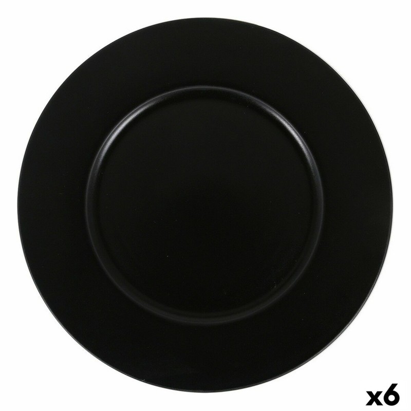 Plato Llano Viejo Valle Neat Negro Porcelana u00d8 28 cm (6 Unidades)