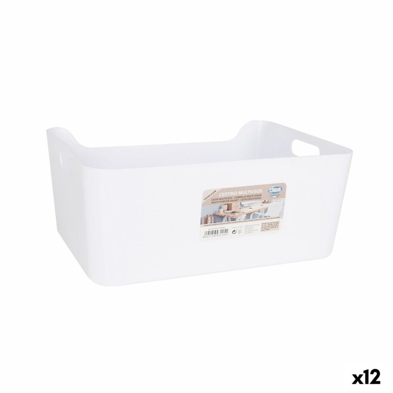 Cesta Multiusos Dem Blanco 33 x 24 x 14,5 cm (12 Unidades)