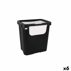 Cubo de Basura para Reciclaje Tontarelli Moda double Blanco (6 Unidades) 24 L