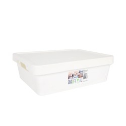 Caja de Almacenaje con Tapa Tontarelli Maya Blanco 9,2 l 36 x 28 x 11 cm (12 Unidades)