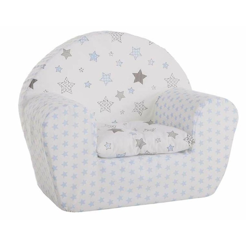 Sillón Infantil Estrellas Blanco Gris 44 x 34 x 53 cm