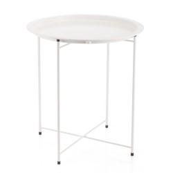 Mesa auxiliar Vinthera Moa Acero 47 x 50 cm Blanco Metal