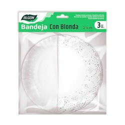 Base para pastel Algon Blanco 21 x 21 x 1 cm Redonda (3 Piezas) (48 Unidades)