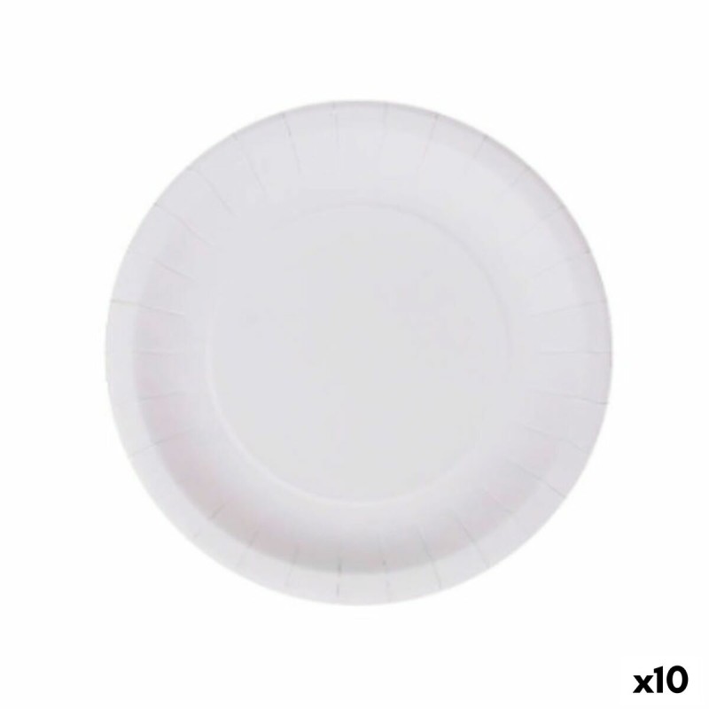 Set de Platos Algon Desechables Blanco Cartu00f3n 20 cm (10 Unidades)