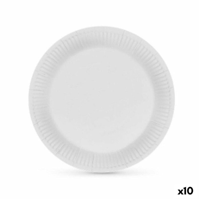 Set de Platos Algon Cartu00f3n Desechables Blanco (10 Unidades)