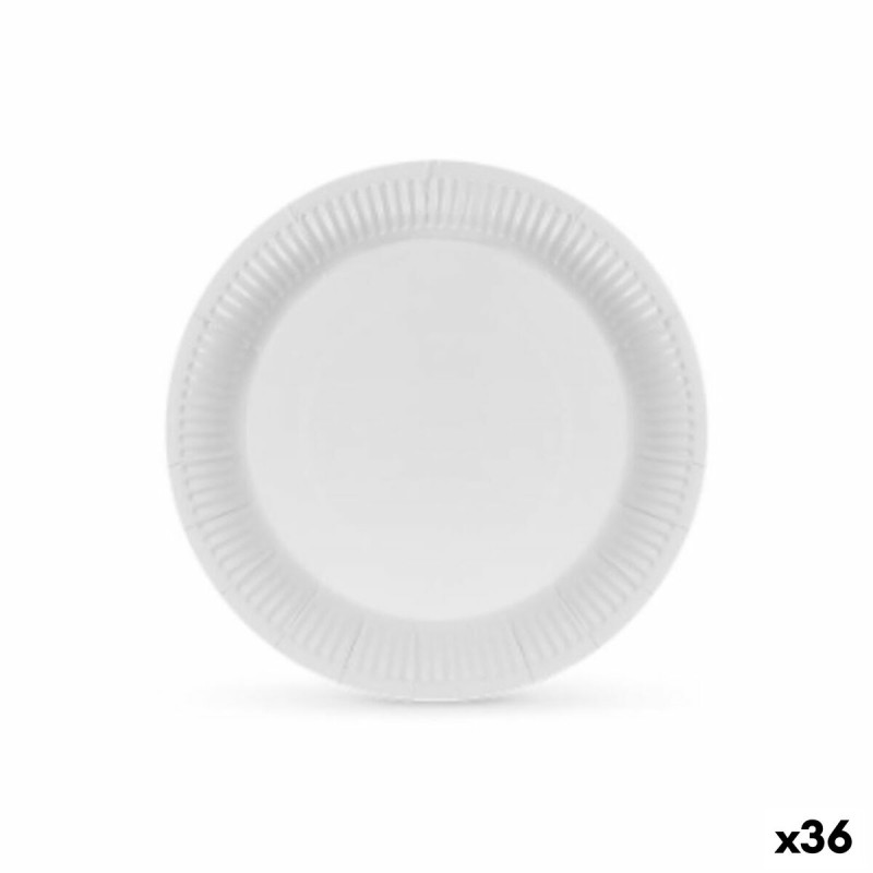 Set de Platos Algon Cartu00f3n Desechables Blanco (36 Unidades)