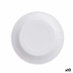 Set de Platos Algon Desechables Blanco Cartu00f3n 18 cm (10 Unidades)