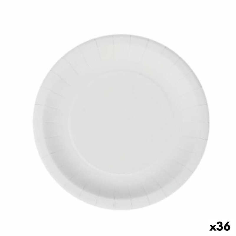 Set de Platos Algon Desechables Blanco Cartu00f3n 20 cm (36 Unidades)