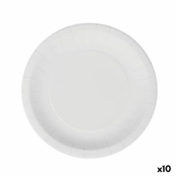 Set de Platos Algon Desechables Blanco Cartu00f3n 20 cm (10 Unidades)