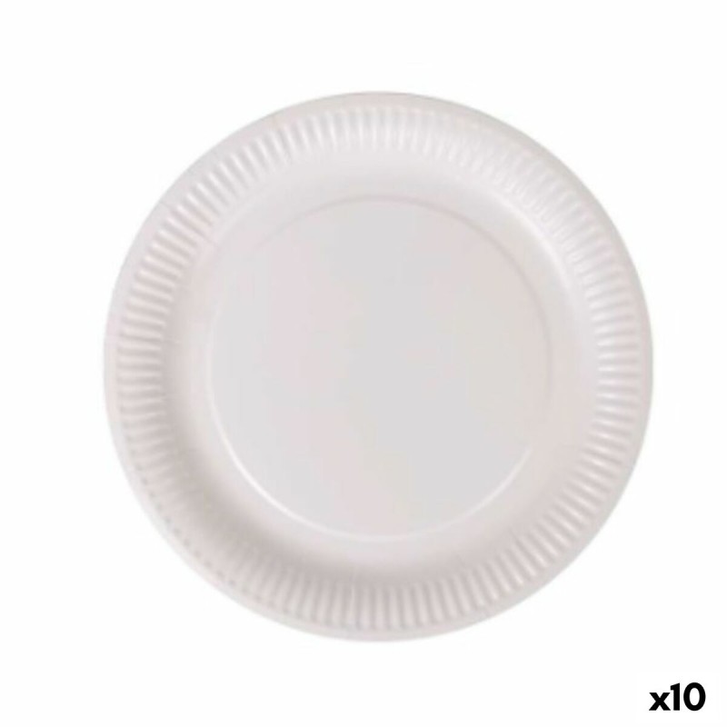 Set de Platos Algon Desechables Blanco Cartu00f3n 23 cm (10 Unidades)