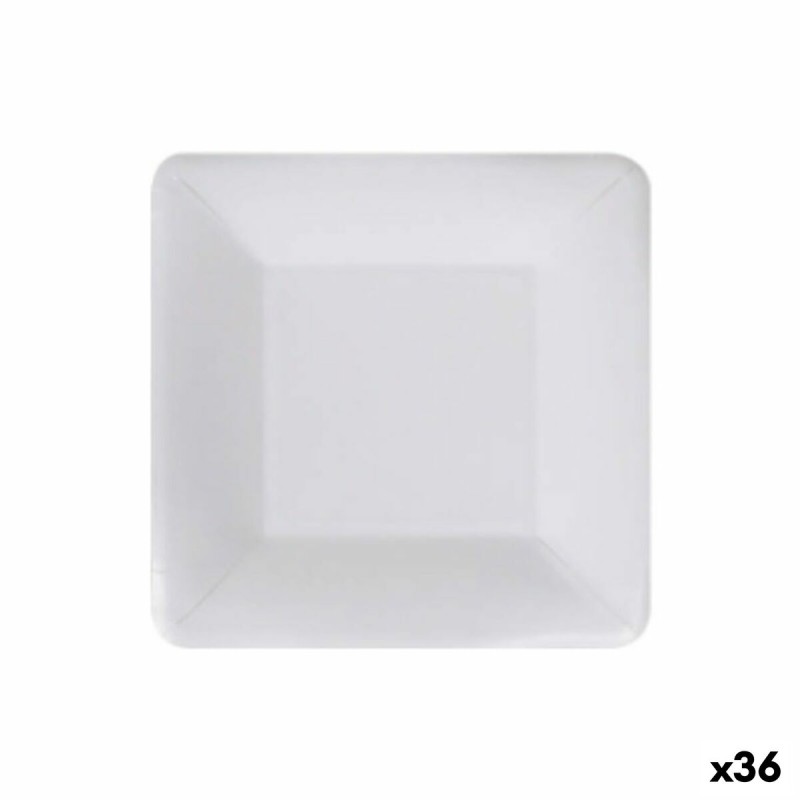 Set de Platos Algon Desechables Blanco Cartu00f3n 18 cm (36 Unidades)