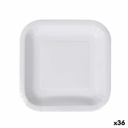 Set de Platos Algon Desechables Blanco Cartu00f3n 20 cm (36 Unidades)