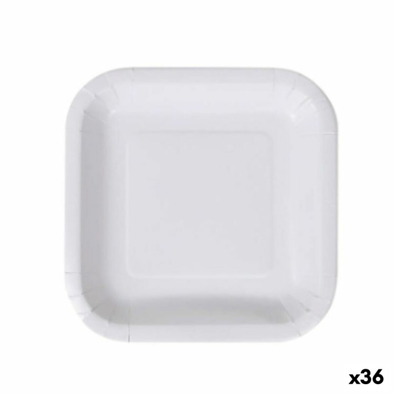 Set de Platos Algon Desechables Blanco Cartu00f3n 20 cm (36 Unidades)