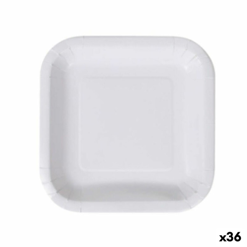 Set de Platos Algon Desechables Blanco Cartu00f3n 23 cm (36 Unidades)