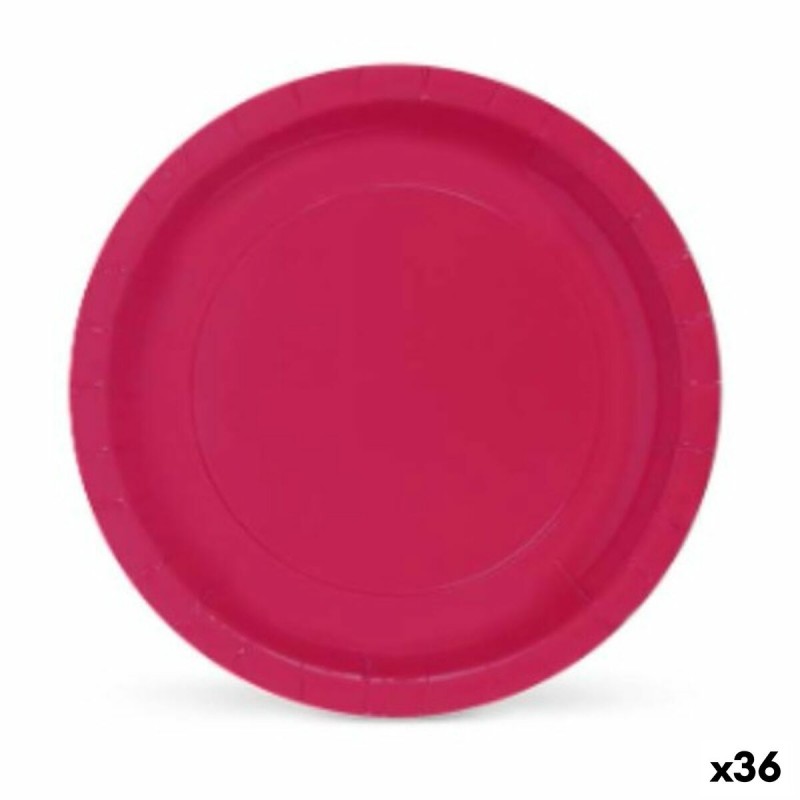 Set de Platos Algon Burdeos Desechables Cartu00f3n 20 x 20 x 1,5 cm (36 Unidades)