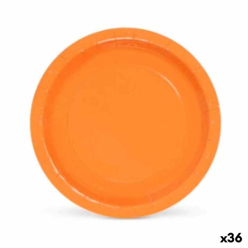 Set de Platos Algon Desechables Cartu00f3n Naranja (36 Unidades)