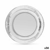 Set de Platos Algon Plateado Desechables Cartu00f3n 23 x 23 x 1,5 cm (36 Unidades)