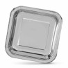 Set de Platos Algon Plateado Desechables Cartu00f3n Cuadrado 23 x 23 x 1,5 cm (36 Unidades)