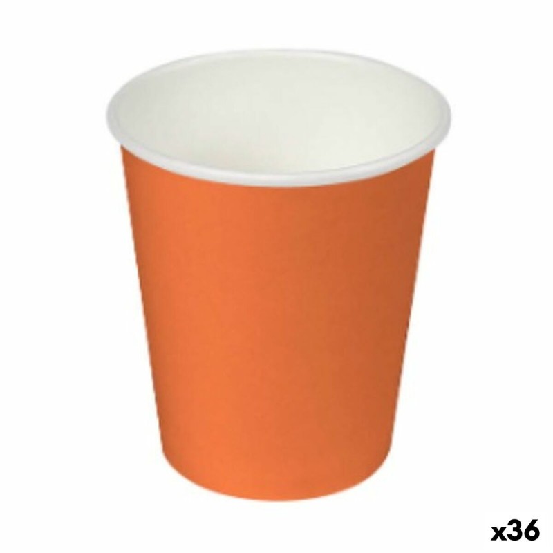 Set de Vasos Algon Cartu00f3n Desechables Naranja 36 Unidades (24 Piezas)