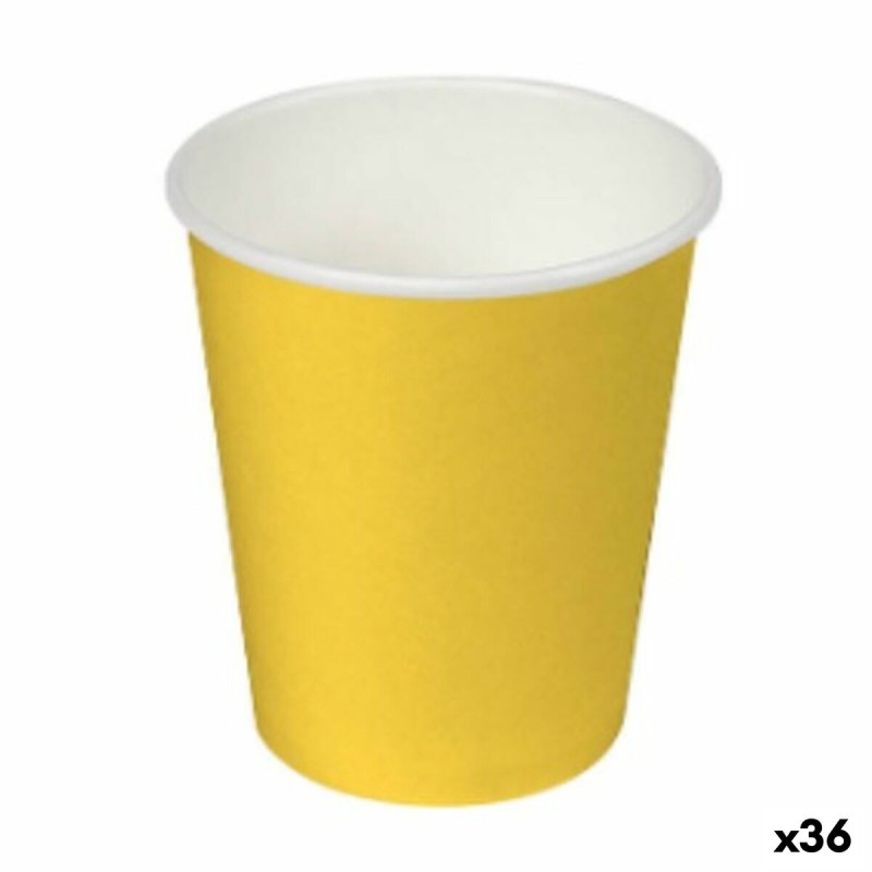 Set de Vasos Algon Cartu00f3n Desechables Amarillo 36 Unidades (24 Piezas)