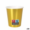 Set de Vasos Algon Cartu00f3n Desechables Dorado 36 Unidades 200 ml (10 Piezas)