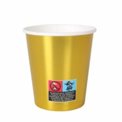 Set de Vasos Algon Cartu00f3n Desechables Dorado 36 Unidades 200 ml (10 Piezas)