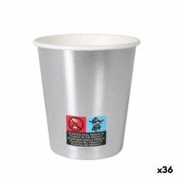 Set de Vasos Algon Cartu00f3n Desechables Plateado 36 Unidades 200 ml (10 Piezas)