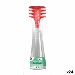 Copas de cava reutilizables Algon Rojo 24 Unidades 150 ml (4 Piezas)