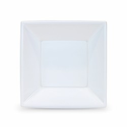 Set de platos reutilizables Algon Cuadrado Blanco Plu00e1stico 18 x 18 x 4 cm (24 Unidades)