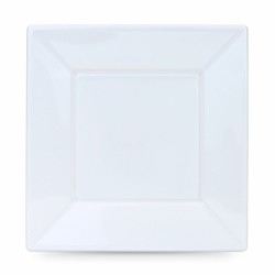 Set de platos reutilizables Algon Cuadrado Blanco Plu00e1stico 23 x 23 x 2 cm (48 Unidades)